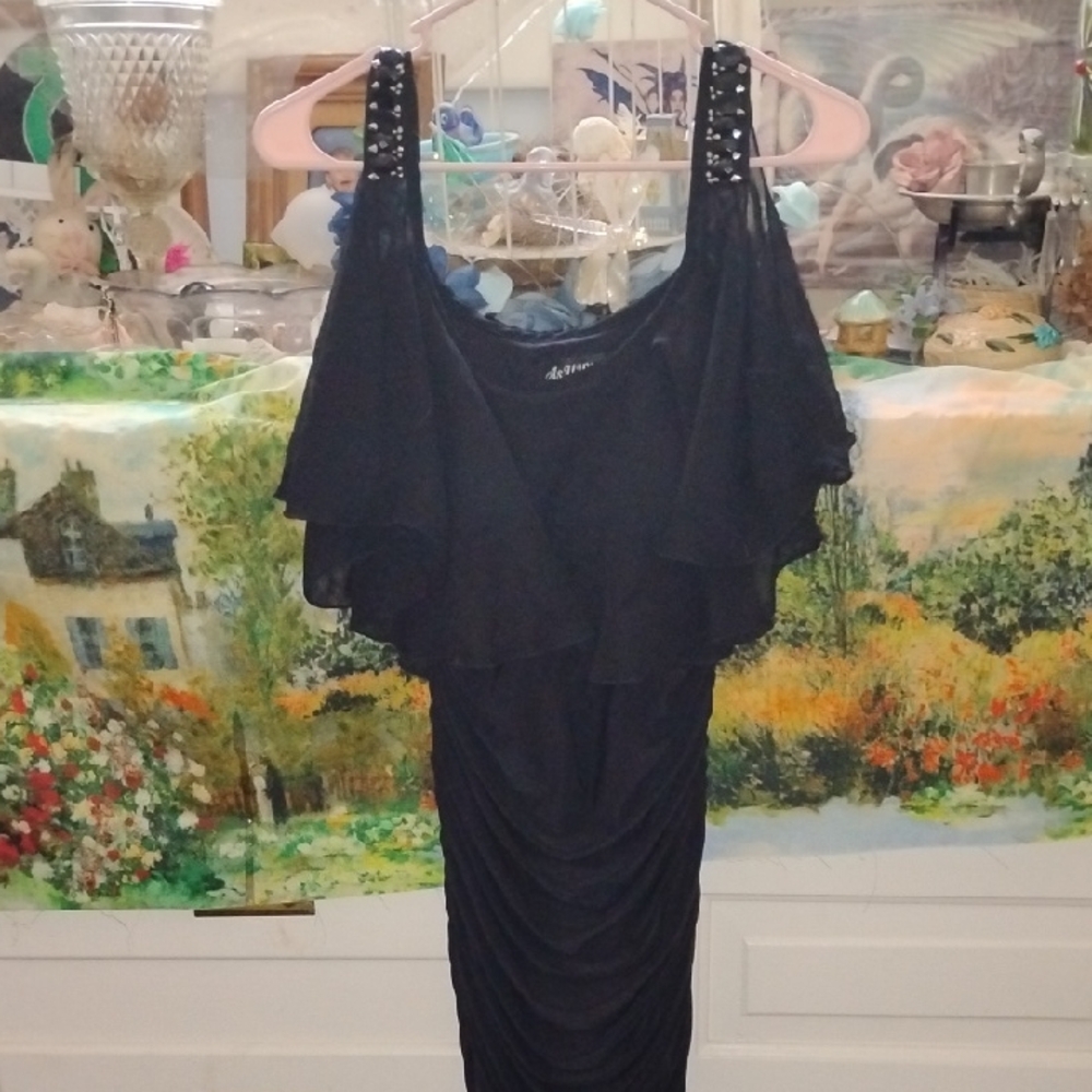 Elegant Black Ruffled Dress